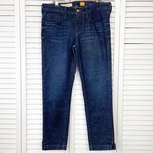 Pilcro and the Letterpress | Dark Wash Slit Hem Crop Stet Jeans 29